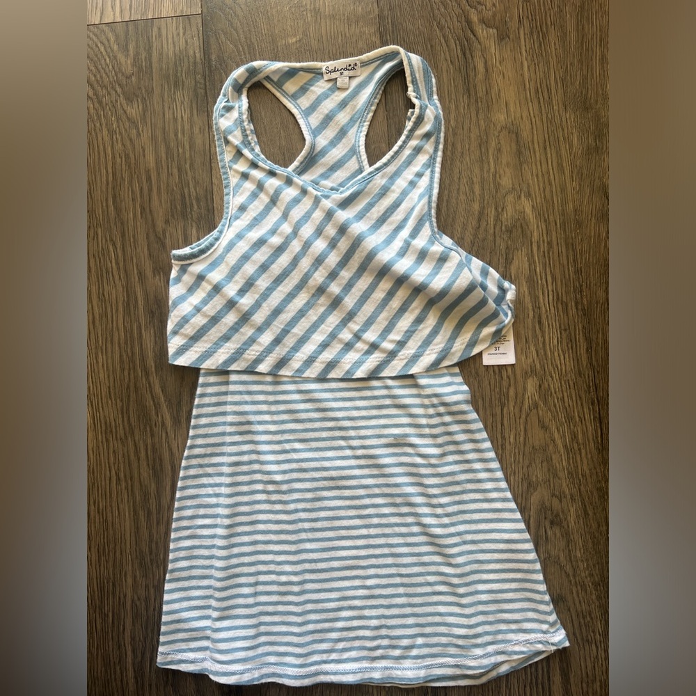 Blue and White Striped Dress - Size 3T